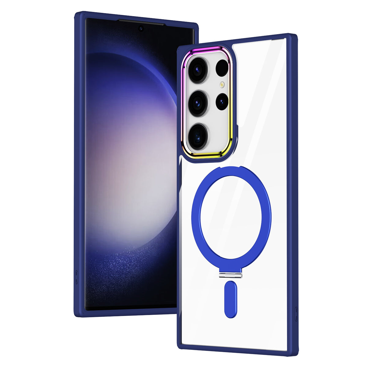 For Samsung Galaxy S23 Ultra Kickstand Magnetic Phone Case Clear TPU Acrylic Smartphone Cover For Samsung Galaxy S23 Ultra Kickstand Magnetic Phone Case Clear TPU Acrylic Smartphone Cover